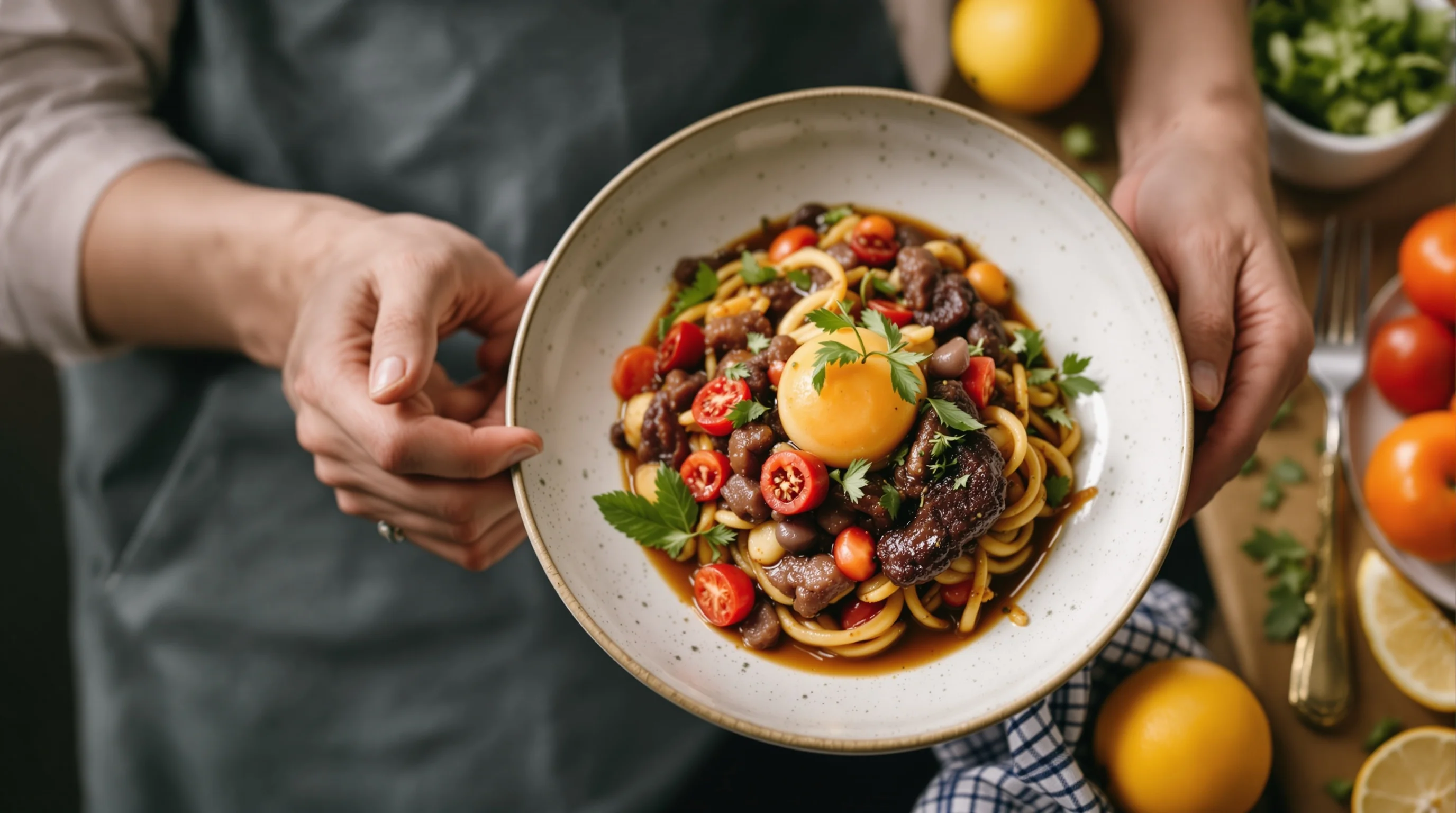 Checklist and schedule on a clipboard with props and camera gear in the background