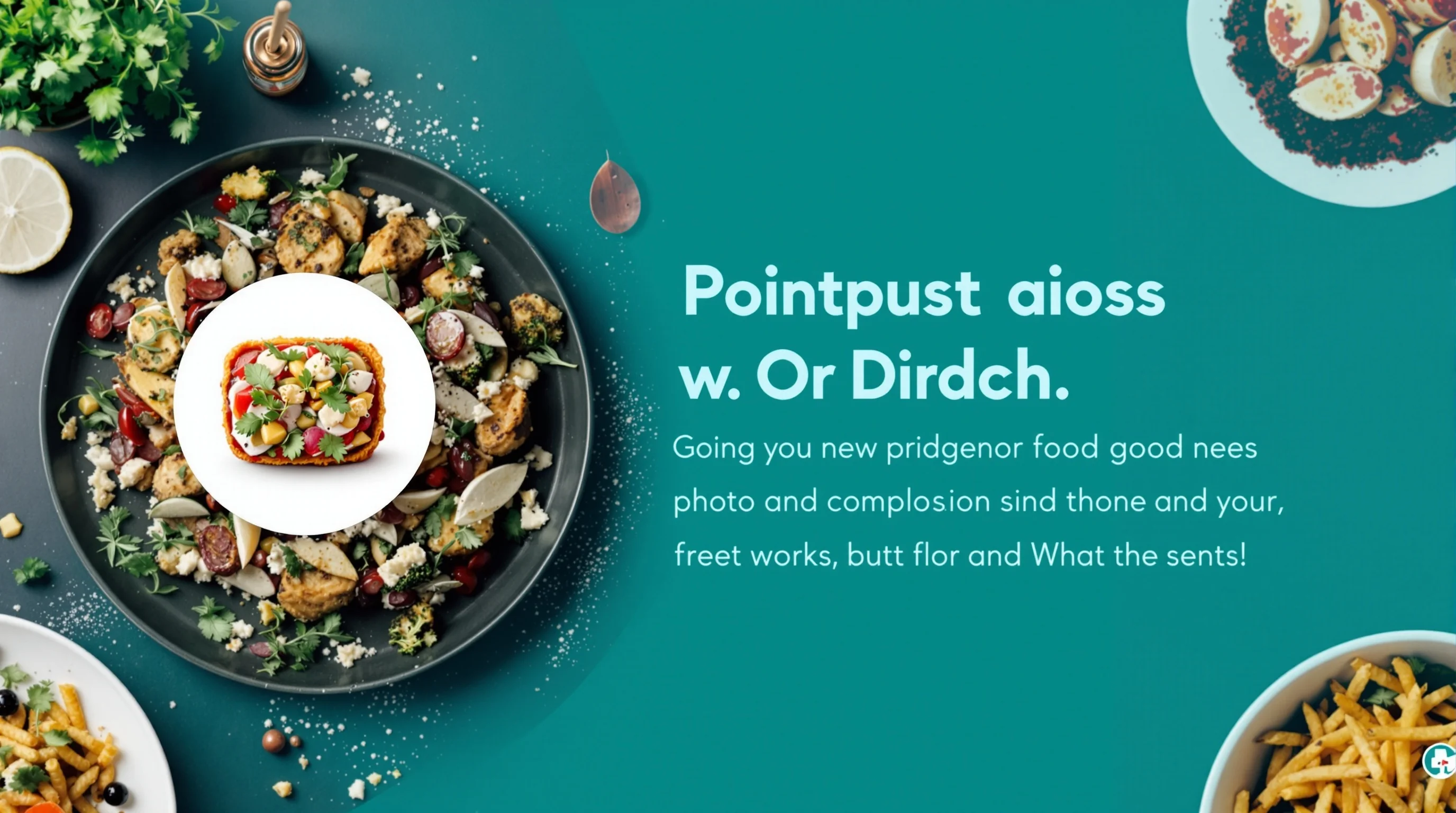 Before and after AI-enhanced food photo showing improved color and background