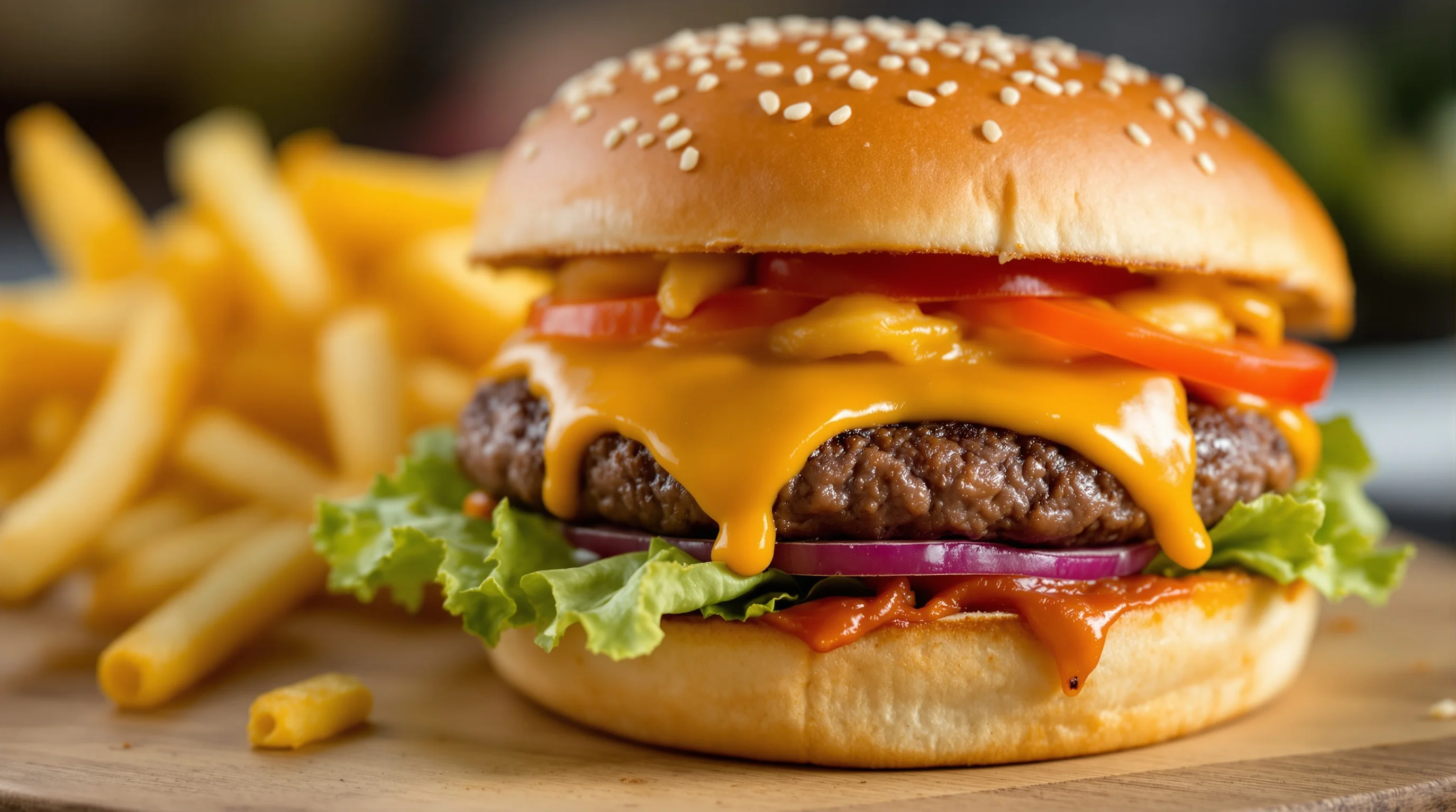 Close-up of a cheese pull captured for social media, with shallow depth-of-field
