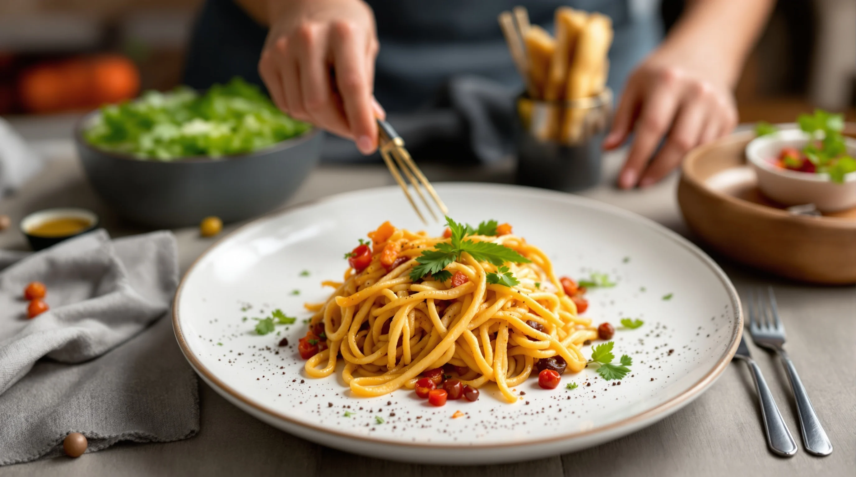 Before and after example showing a raw smartphone food photo transformed into a polished menu image