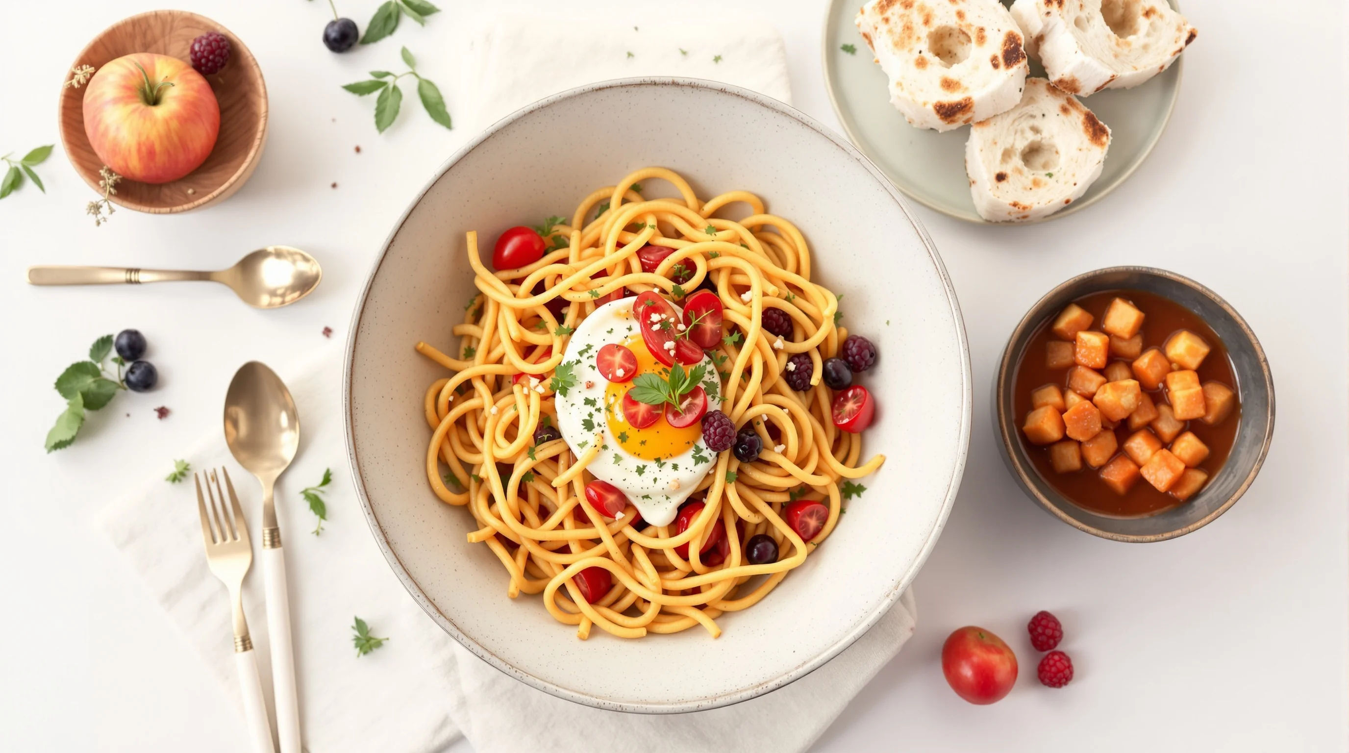 Before and after examples: tripod-shot food images enhanced using AI tools