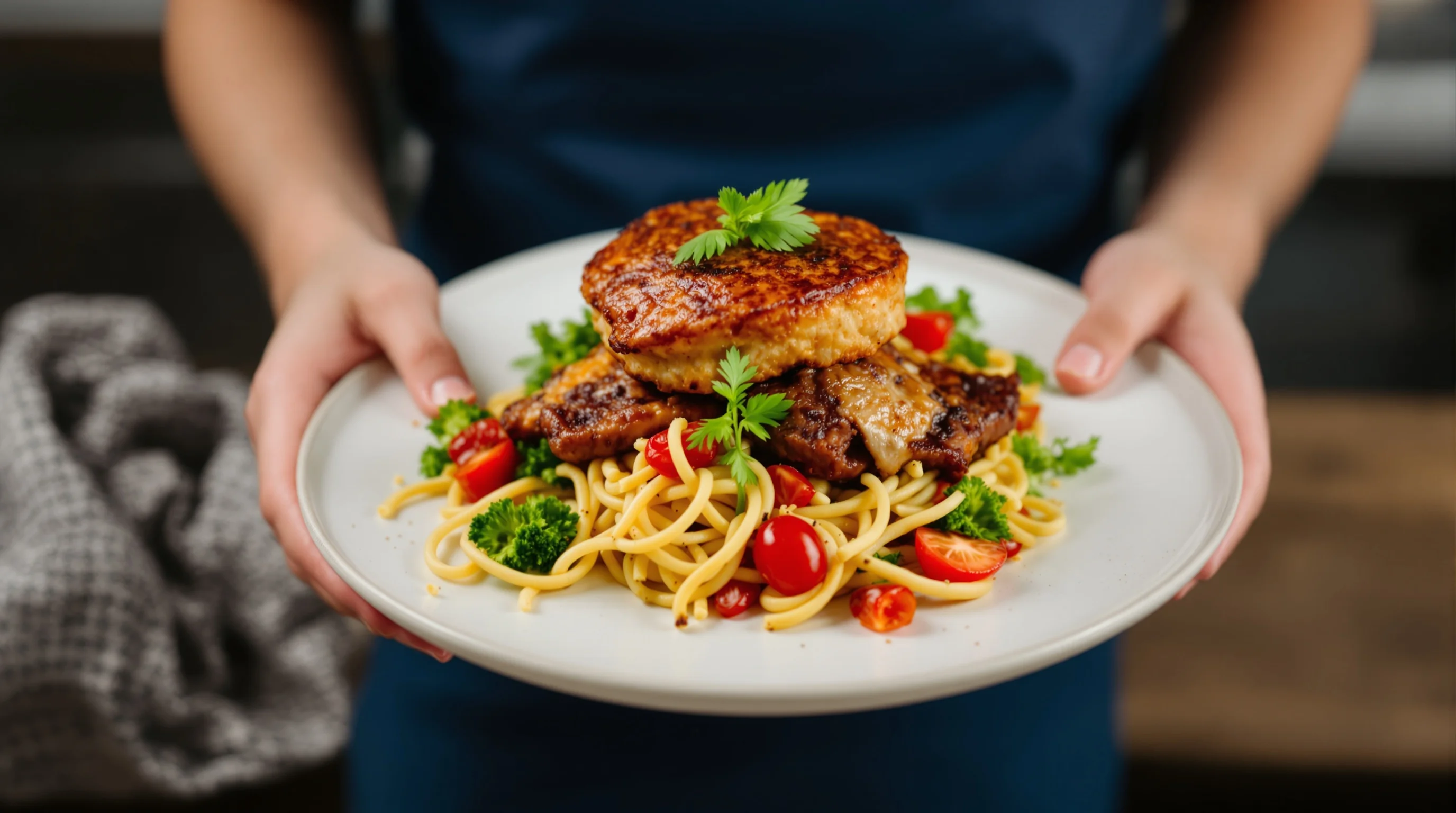 Overhead rig holding a smartphone above a neatly arranged bowl on a neutral background