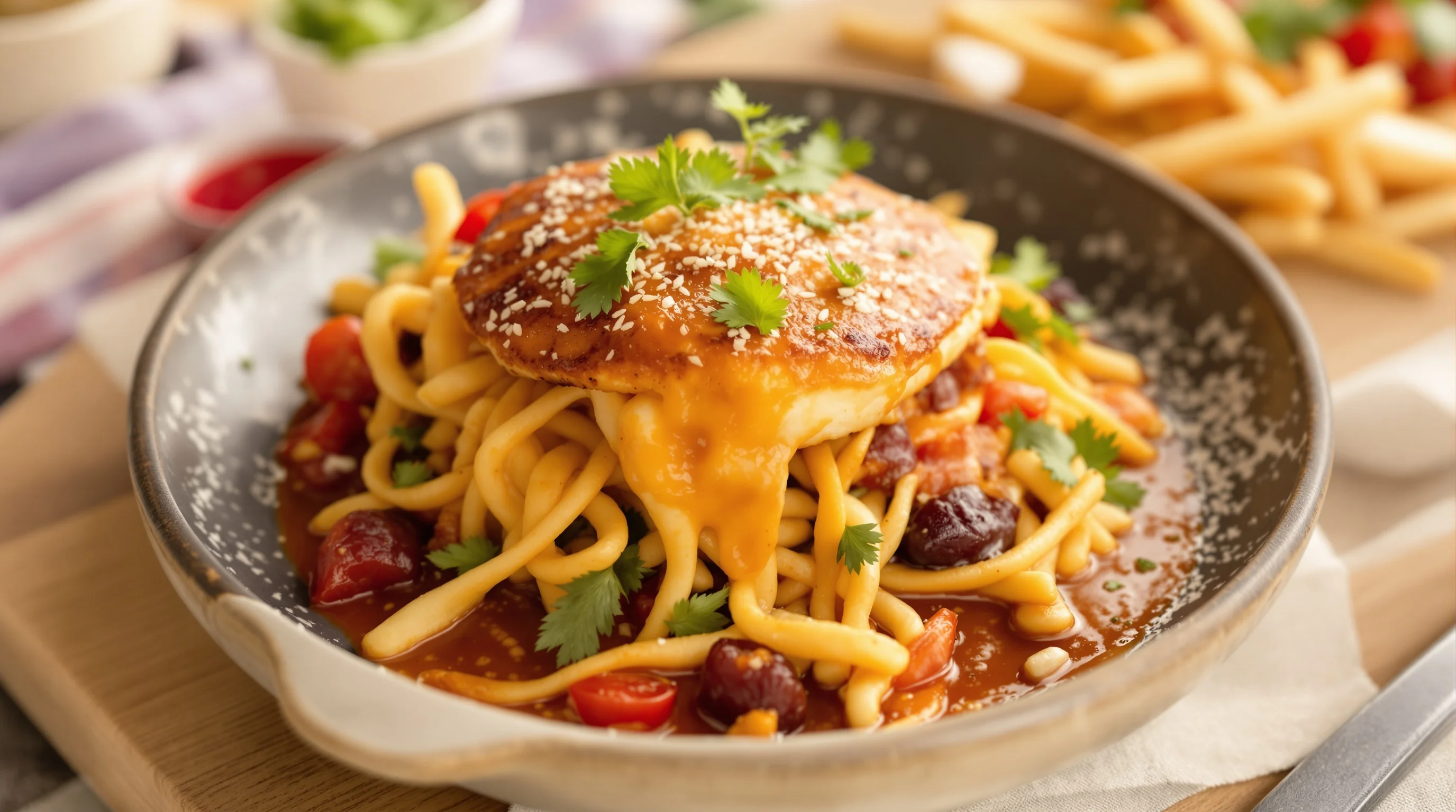 Smartphone scanning a printed menu with AI-generated dish image overlays