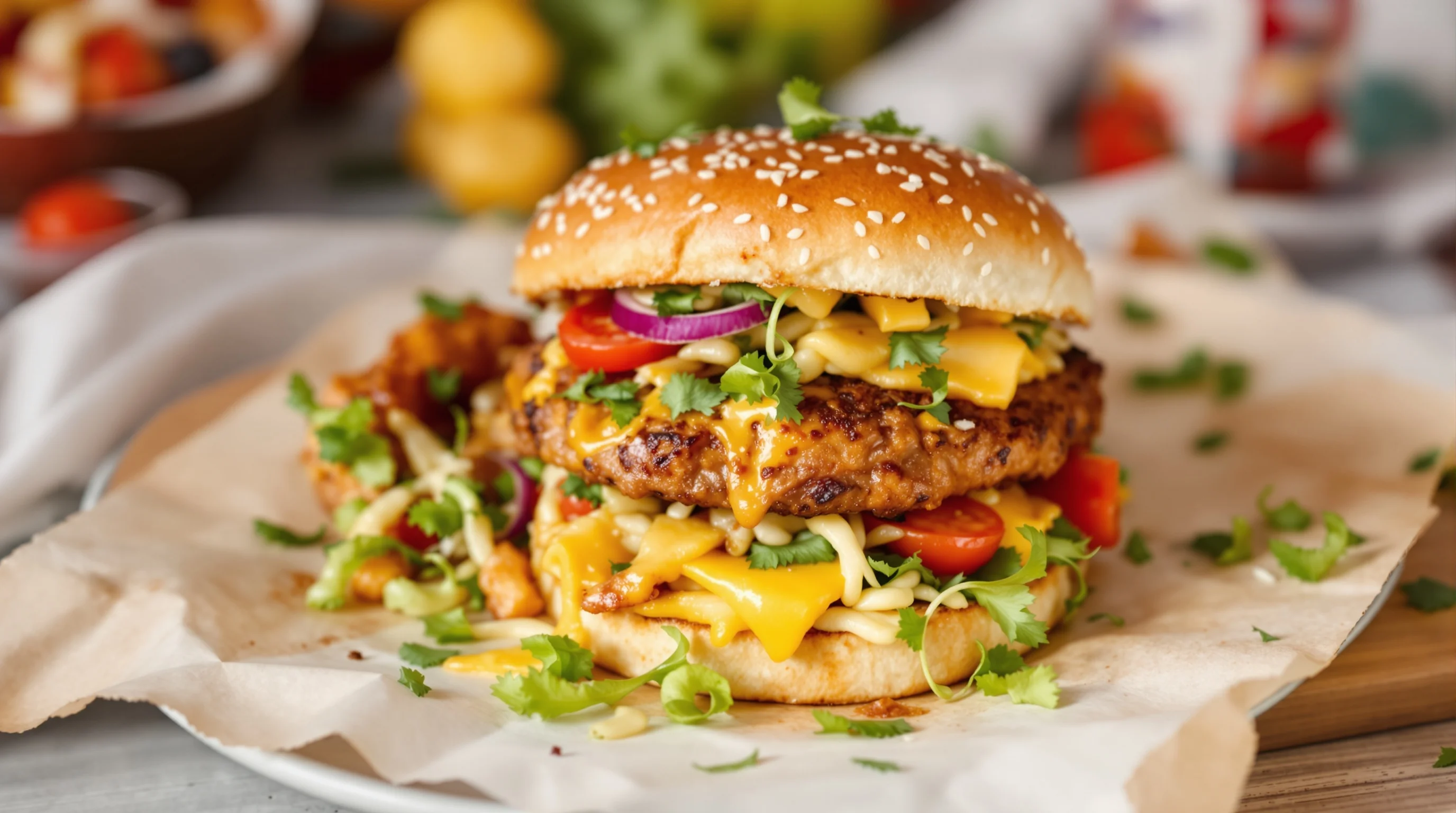 A plated menu item on a wooden table, centered and shot in natural light