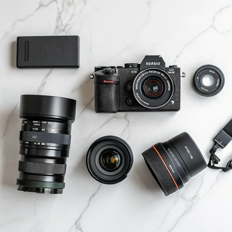 Professional camera equipment for food photography